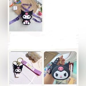 New 3 piece set Kuromi Crossbody Bag, coin purse, key Chain.